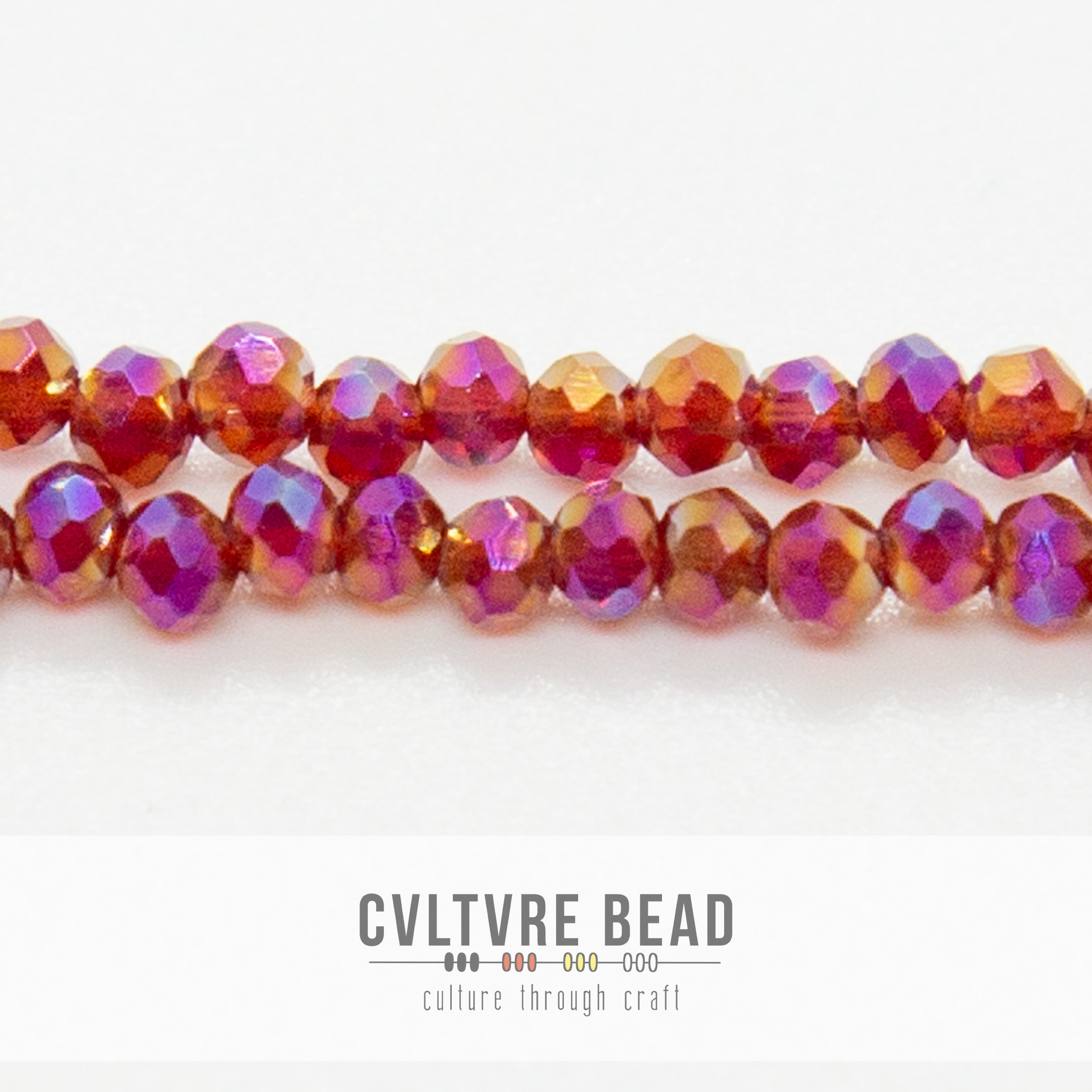 Crystal Lane Rondelle - 1.5x2.5mm -  Trans. Red Ab